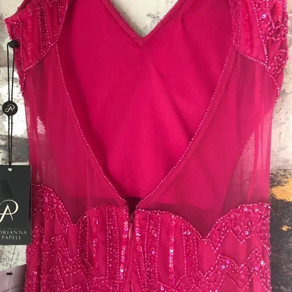 NWT Adrianna Papell Formal Beaded Gown~ Pink Sapphire